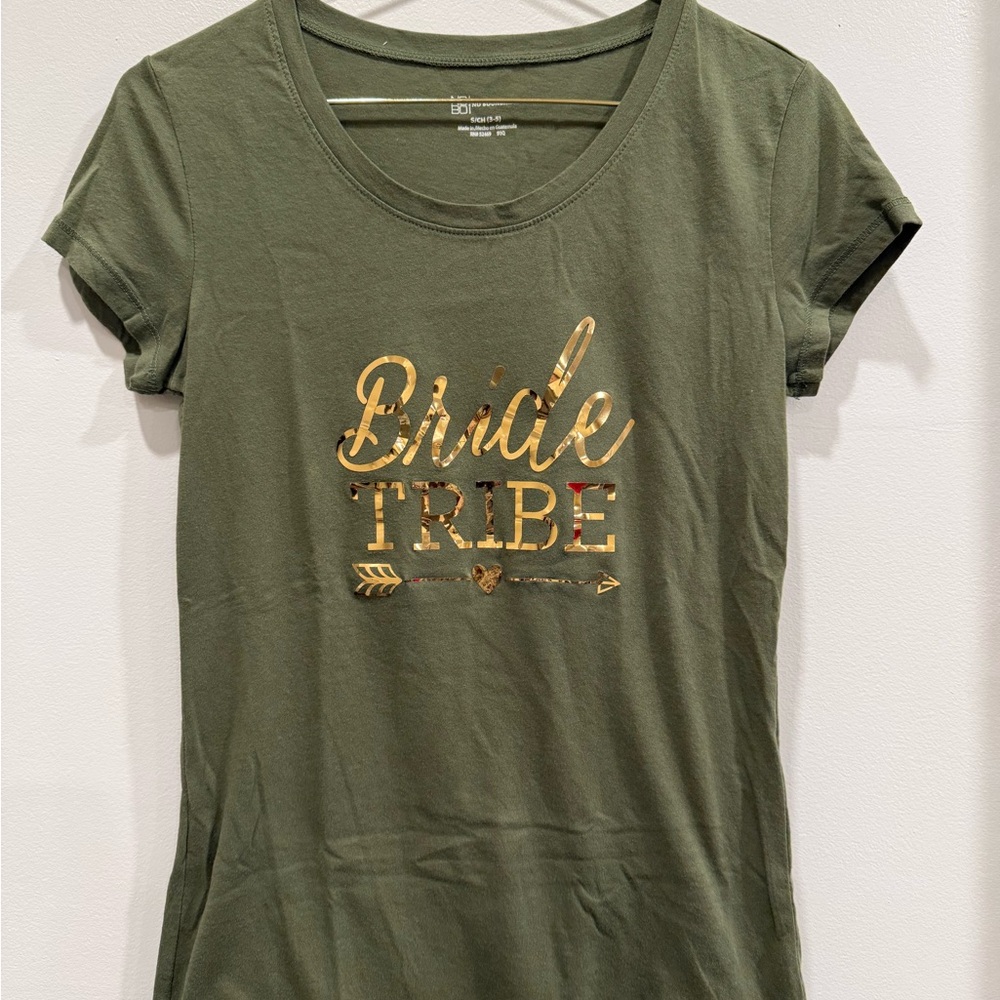 Olive Green 'Bride Tribe' T-Shirt